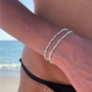 Seafoam Green Beaded Bracelet | Handmade stretch bracelet